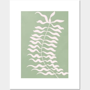 Sage Green Abstract Floral 2 Posters and Art